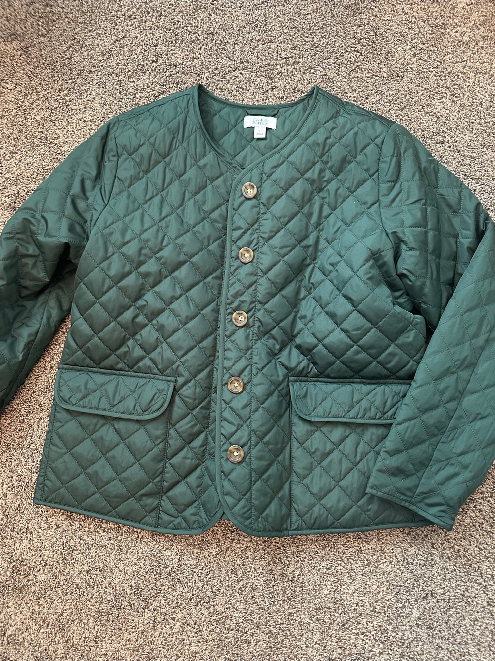 NWOT Croft & Barrow Quilted Forest Green  Jacket Size L